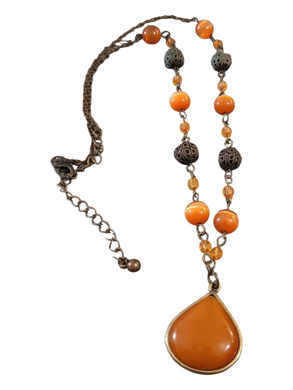 ๐ฅณ5/$25!๐ฅณ Antiquey Orange Teardrop Pendant Necklace